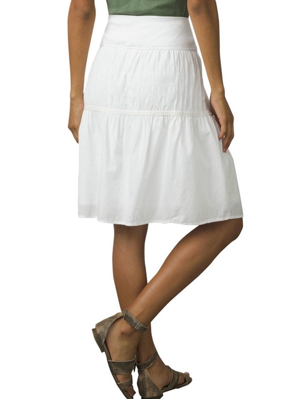 Prana Taja Organic Cotton A-Line Midi Skirt, Size XS, White Color, Beach ready! - Picture 1 of 16
